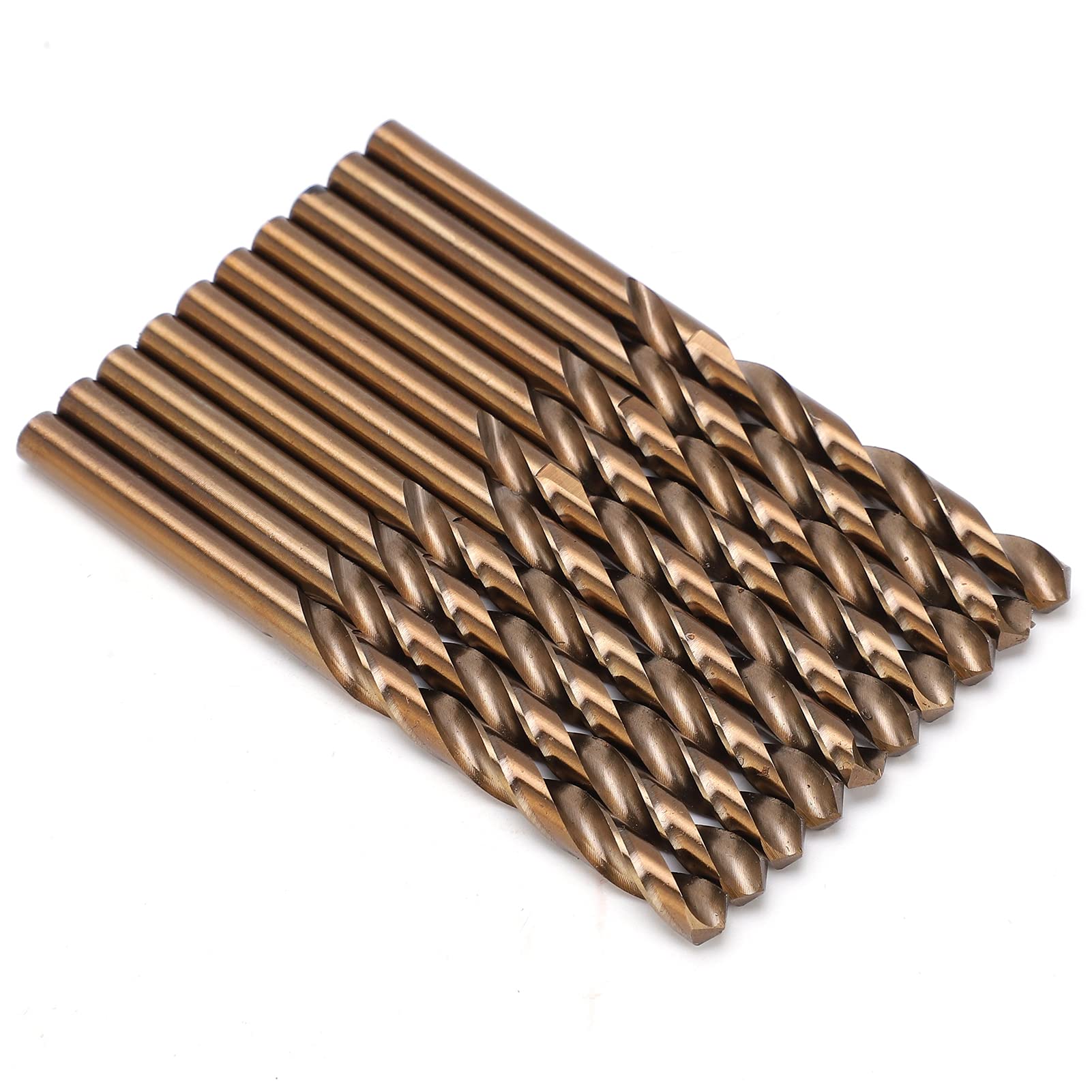 SIXRUN Juego de Brocas Helicoidales HSS de Vástago Recto, 10 Piezas de 7 Mm a 9,5 Mm con Revestimiento de Ti para Taladros Manuales y Taladros de Banco, Perforación de Agujeros en Acero Inoxidable,
