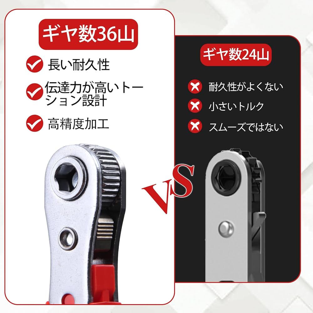 Amazon | LEONTOOL 直角ラチェットドライバーセット 17本組