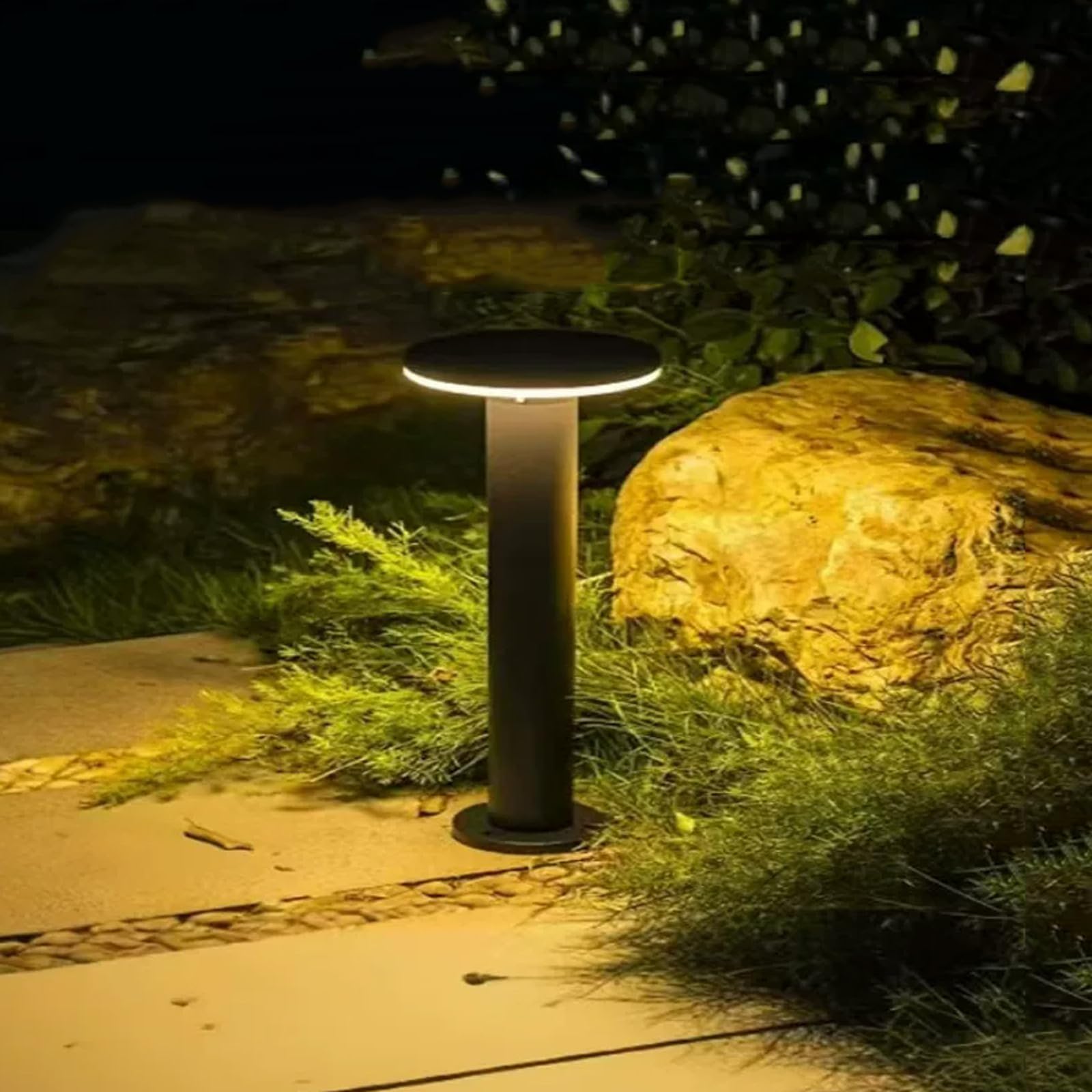 SDUYTDG Outdoor Pathway Lights, 11.8“-31.5" 3000K LED Bollard Lights Outdoor, IP54 Waterproof Path Lamp, Modern Commercial Landscape Lighting for Driveway Walkway Sidewalk Garden Lawn