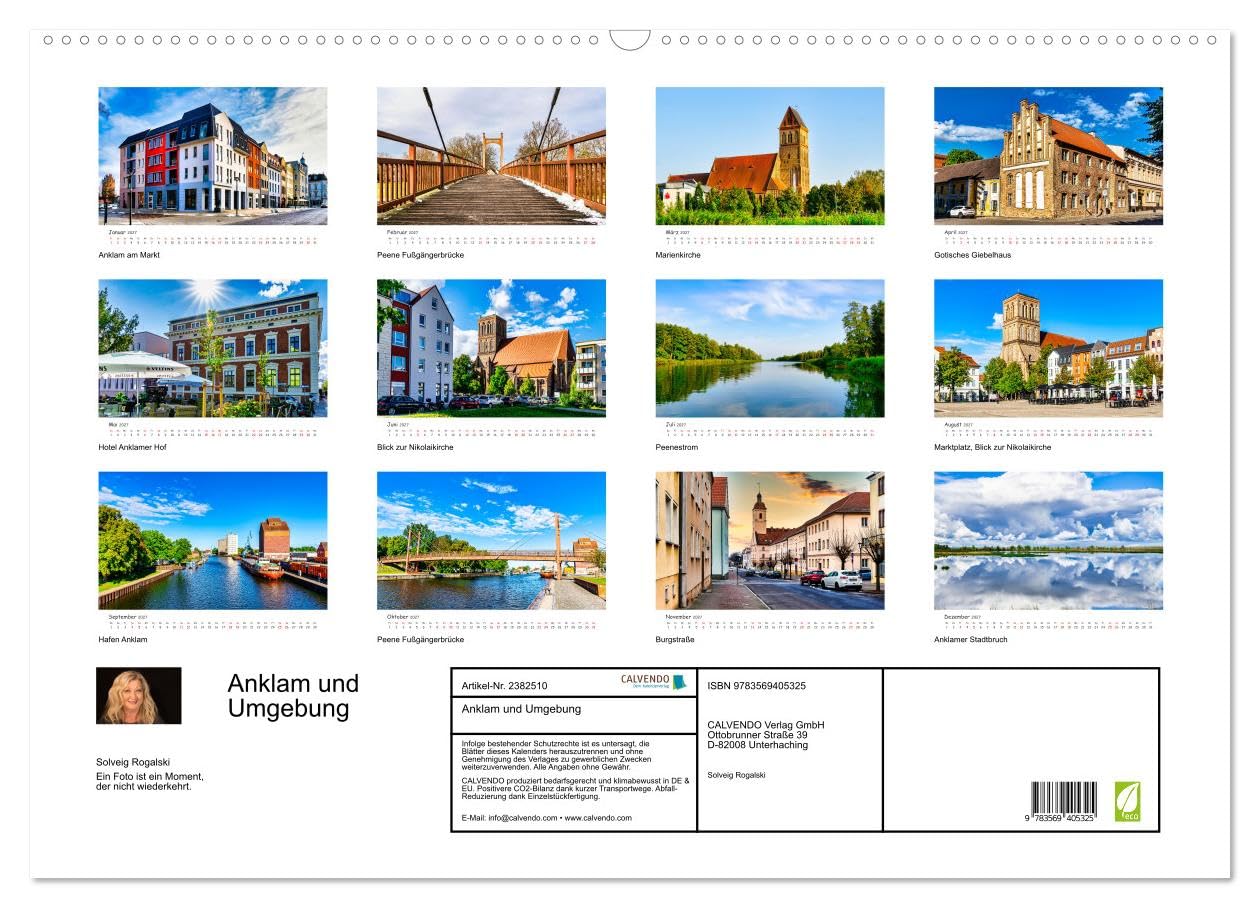 CALVENDO · Anklam und Umgebung (Kalender 2027) | DIN A2 Querformat · Wandkalender · Hansestadt Anklam wird auch als Tor zur Insel Usedom bezeichnet