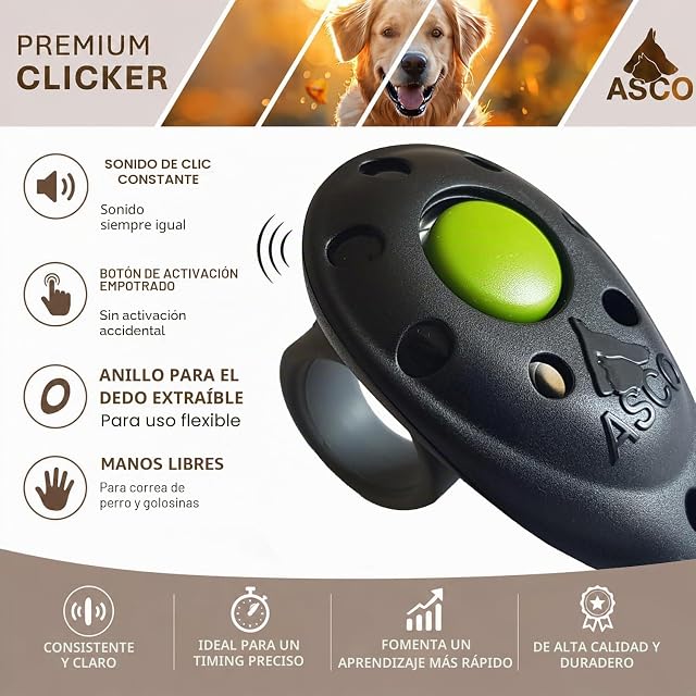 Foto 2 de 7 de Clicker premium de Asco para el adiestramiento de perros, gatos o caballos