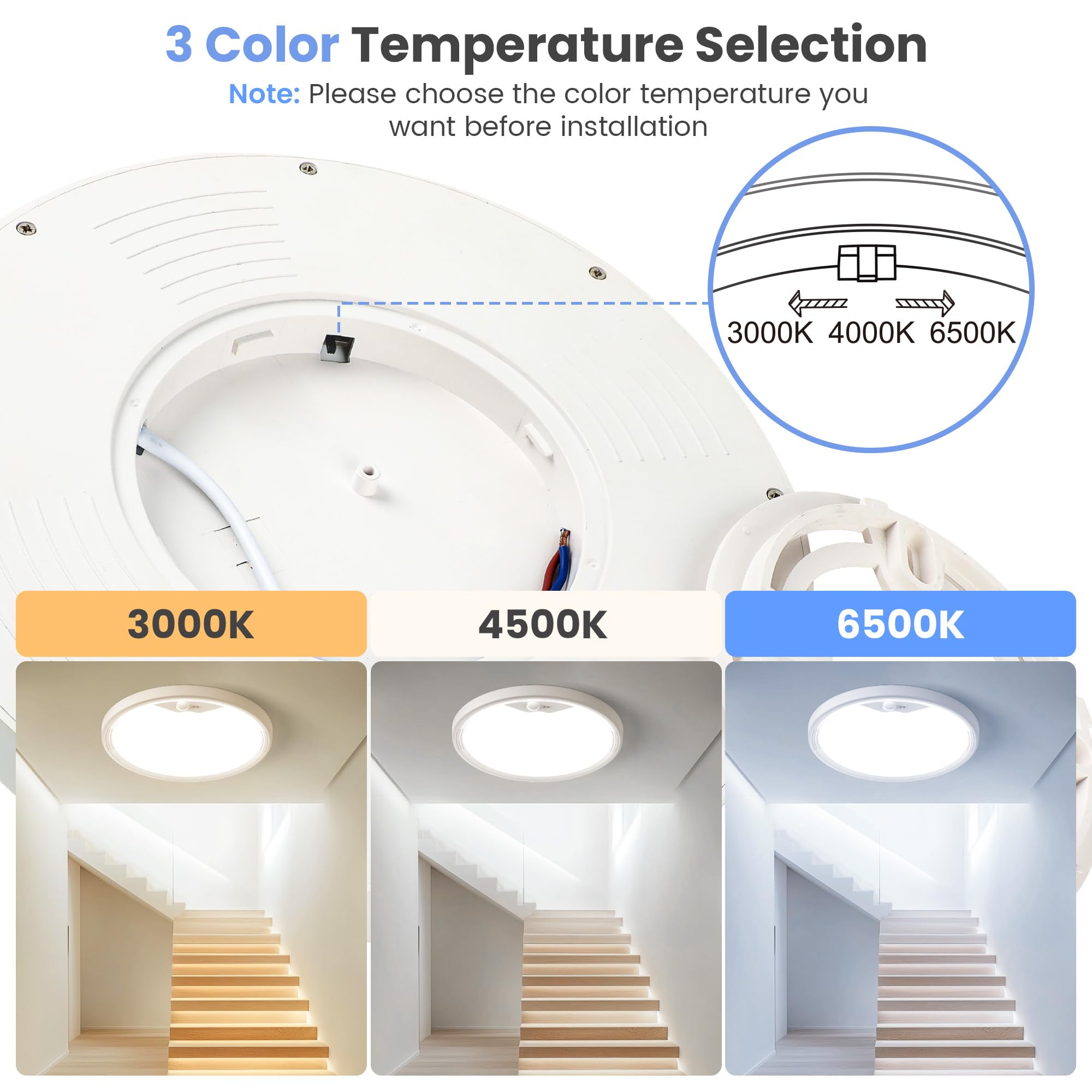 Plafonnier LED Avec Détecteur De Mouvement à L'intérieur 18W 40cm Plafonnier Rond Blanc Neutre Pour Salle De Bain Balcon 37838950