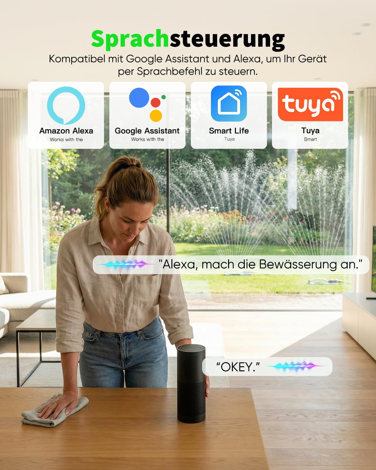 GreenSun WLAN Steckdose Outdoor - Zeitschaltuhr Aussenbereich Tuya Smart Life APP Fernbedienung WiFi Steckdose Strommessung IP44 Wasserdicht Sprachsteuerung mit Alexa/Google Home 16A 3680W