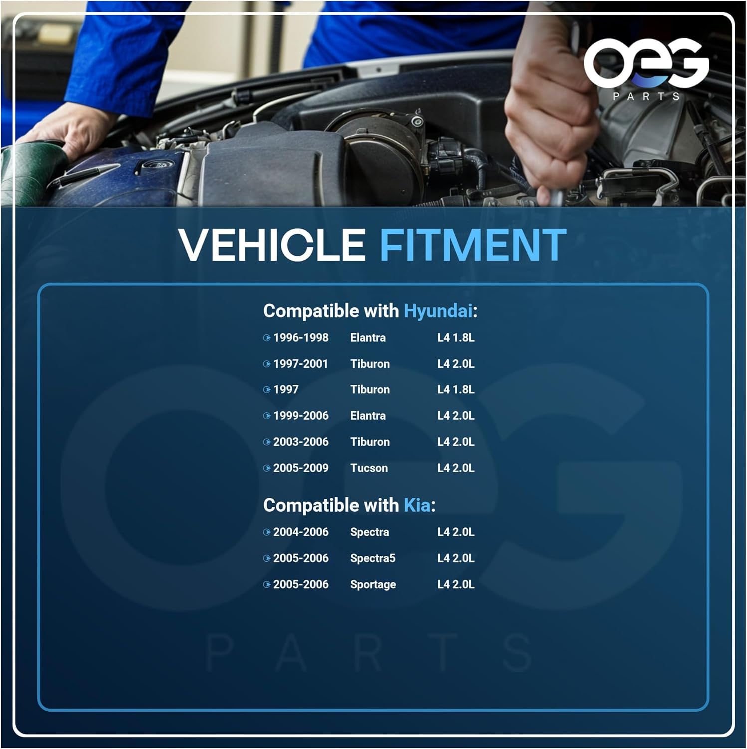 OEG Parts New Starter Compatible with Hyundai Elantra 1.8L 1996-98, 2.0L 1999-06; Tiburon 1.8L 1997, 2.0L 1997-06; Tucson 2.0L 2005-09 36100-23000 36100-25050 944280705010 D6RA79 M52100 TM000A07901