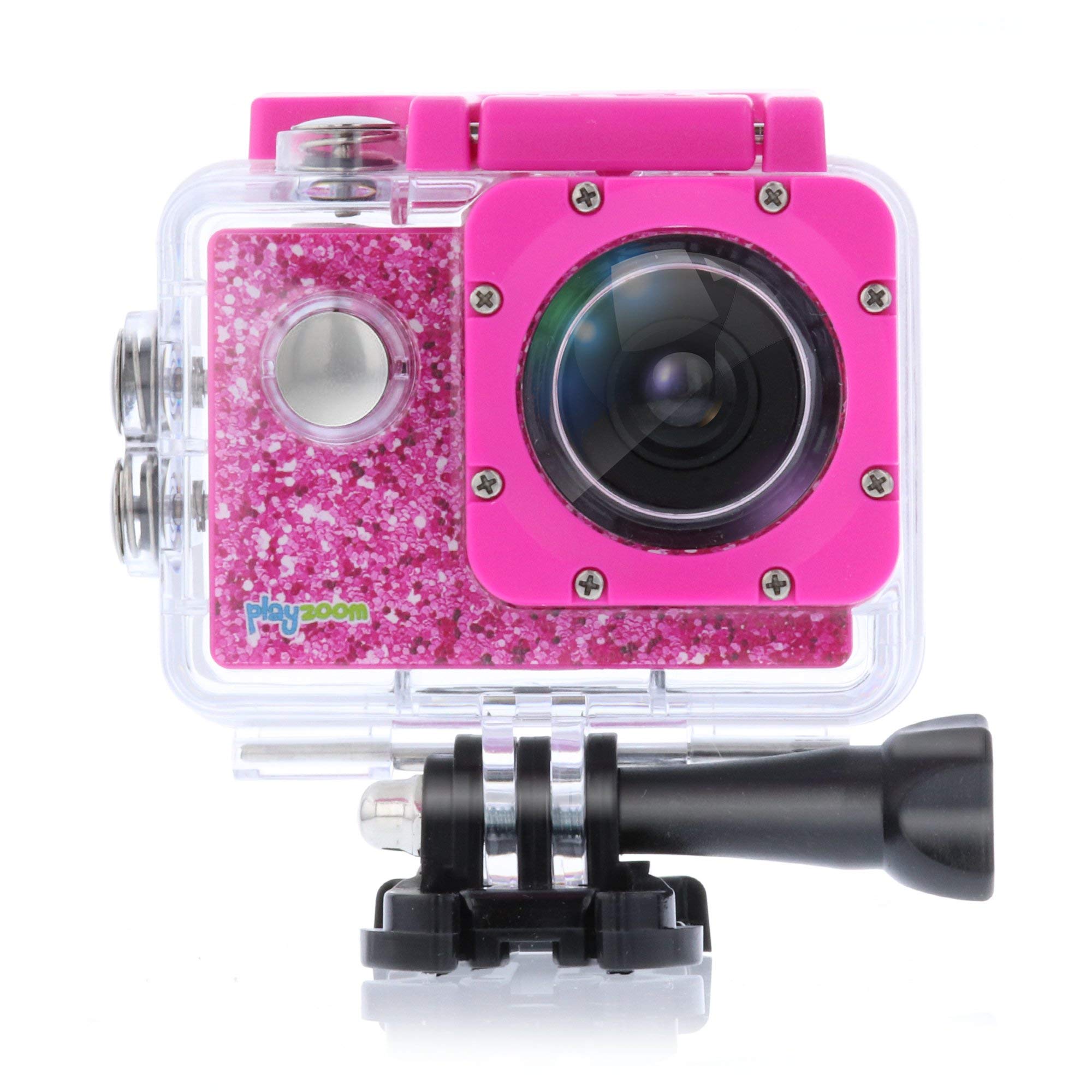 PlayZoom GoCam - Waterproof Kids Action Camera - Underwater Sports Camera with 2" Inch LCD Screen, 1080P HD Video, Built-in Mic and Speaker, Mounting Kit - Ideal Camcorder for Boys and Girls (Pink)