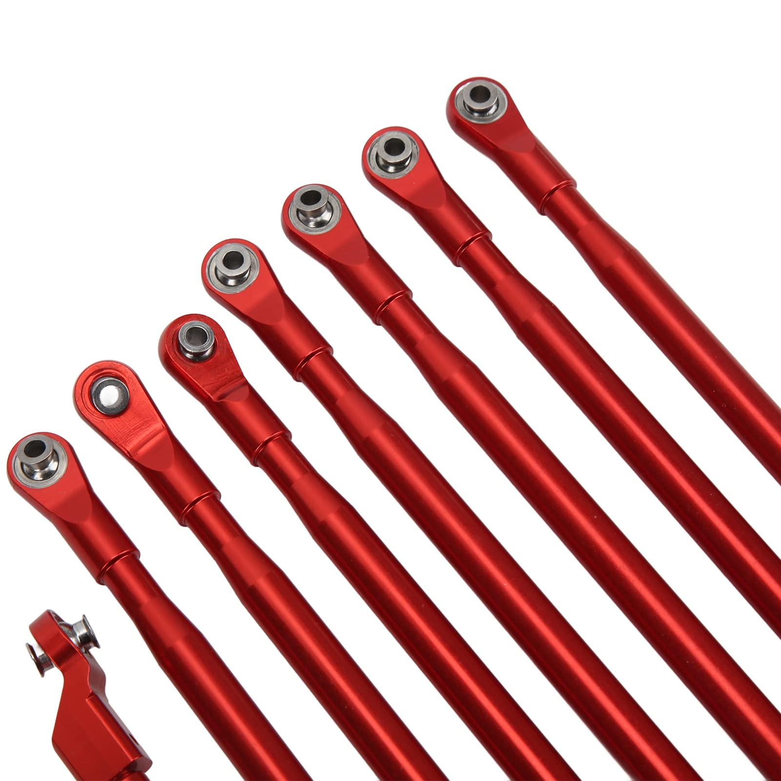 GPM Upgrades Aluminum 7075 Front Steering Link Rod for 1/8 Mojave 4X4 4S Blx Desert Truck Rtr-Ara4404T1/T2 (red)