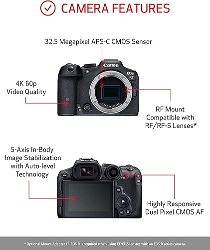 Miniatura 3 de Canon EOS R7 RF-S18-150mm F3.5-6.3 IS STM Kit de lentes, cámara vlogging sin espejo, calidad de imagen de 32.5 MP, video 4K 60p, procesador de