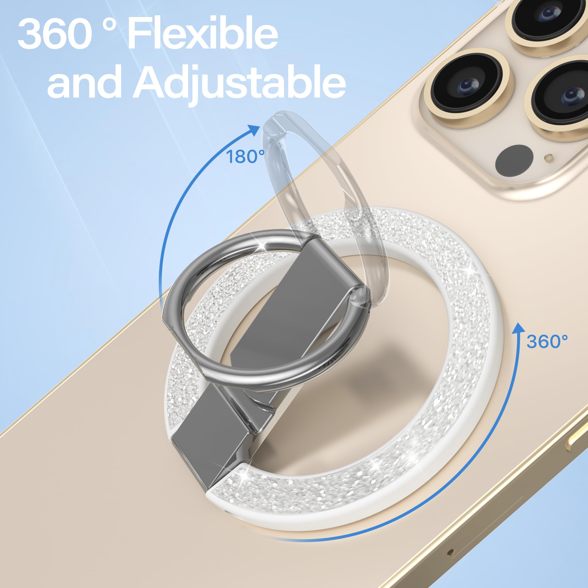 Eleganter Magnetischer Handy-Ringhalter Mit Strass – Starke Magnete Für IPhone 12-16 – Auch Als Ständer Nutzbar