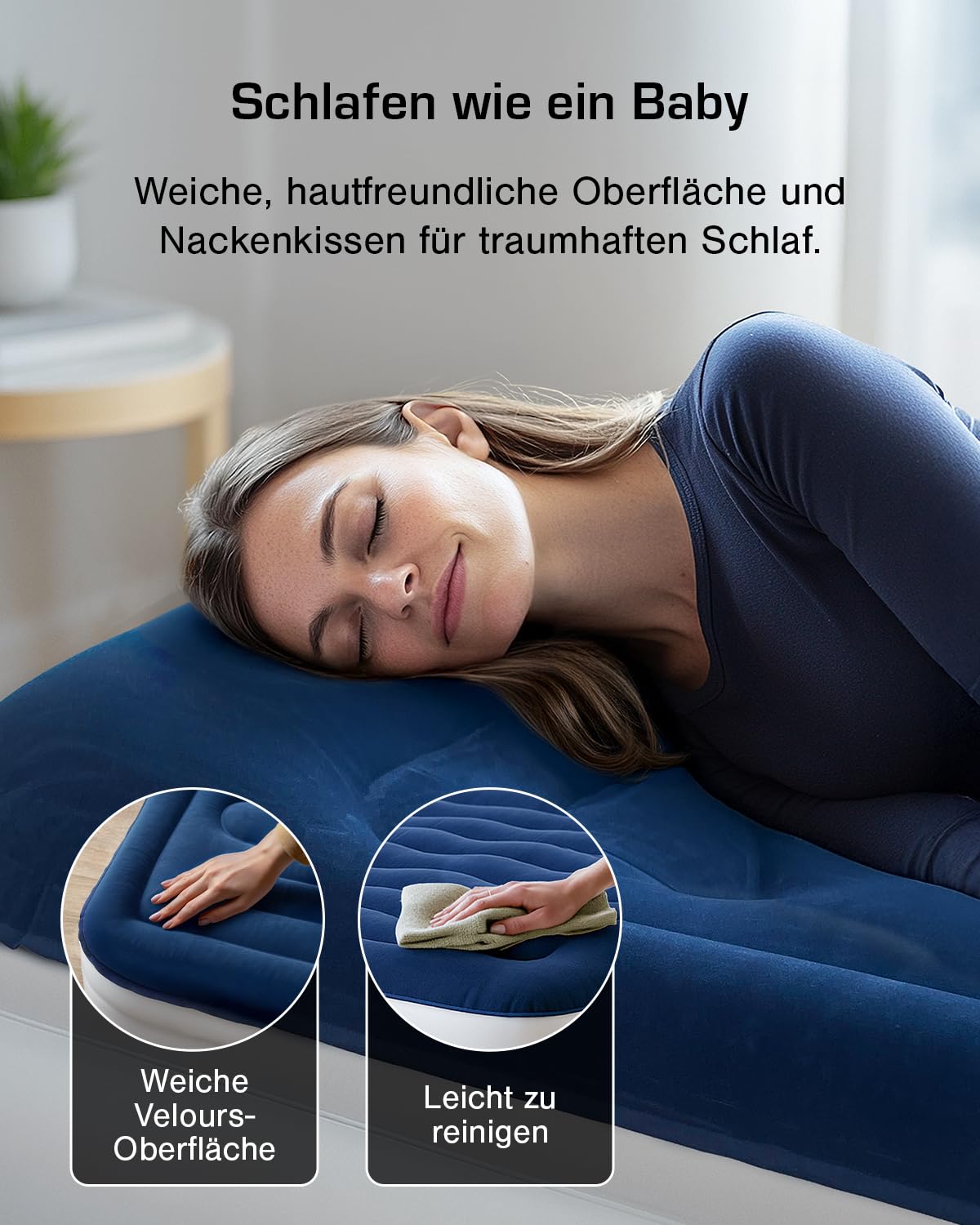 Active Era Luftmatratze 1 Person 99×188×36.5 cm Selbstaufblasend mit Elektro-Pumpe Flock-Oberfläche Air-Coil Komfort