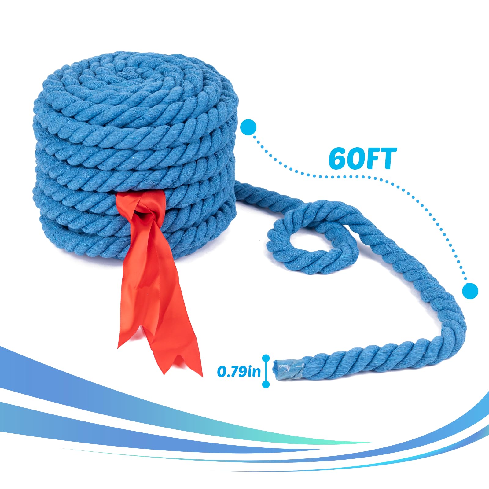 60FT Tug of War Rope,Tug a War Rope,Tug of War Rope Adult with 10 Medals,2 Flags,Whistle,2 Hooks,Demarcation,Ribbon and Storage Bag,Outdoor Backyard Game,Team Game