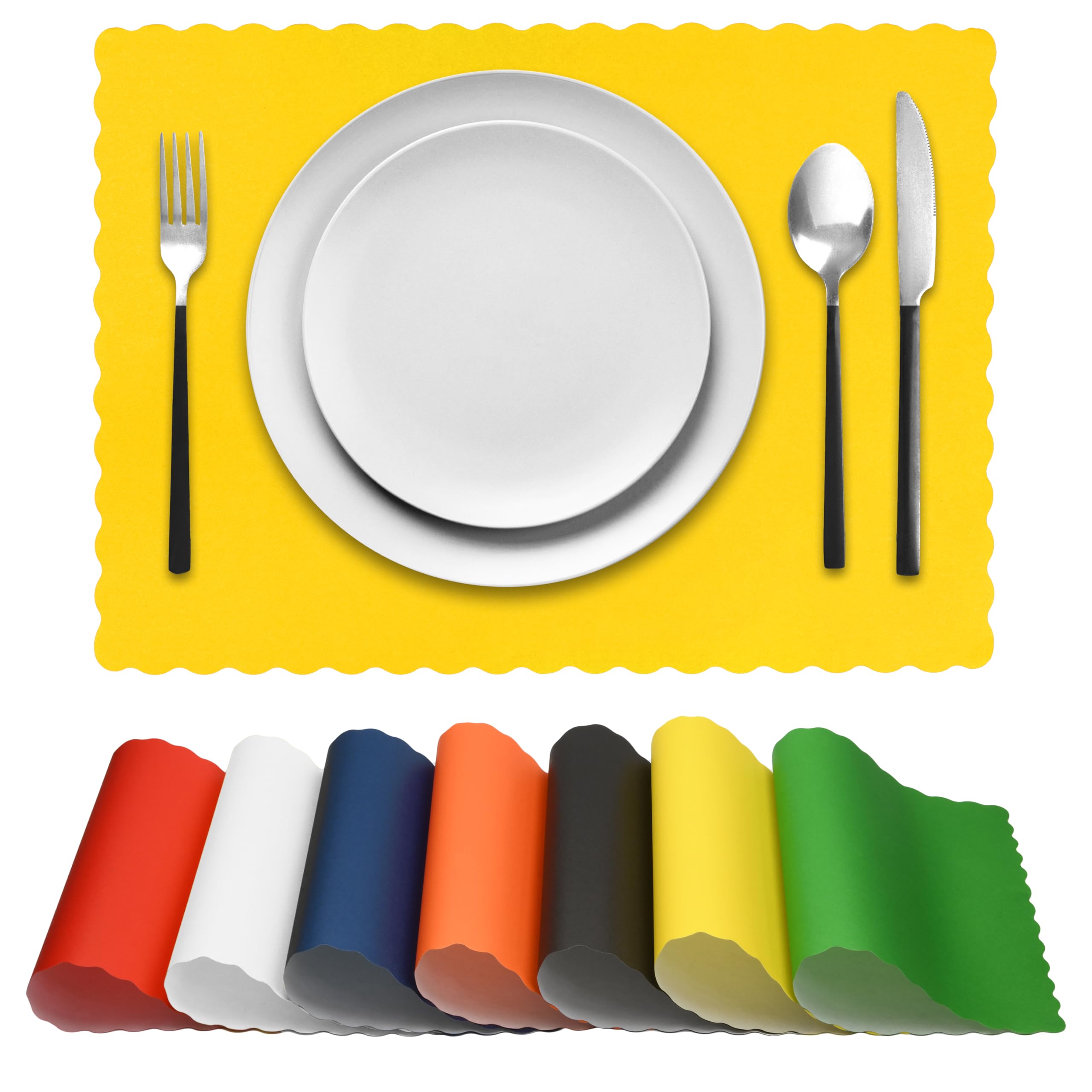 The Placemats Manteles Individuales de Papel, Color Amarillo 50