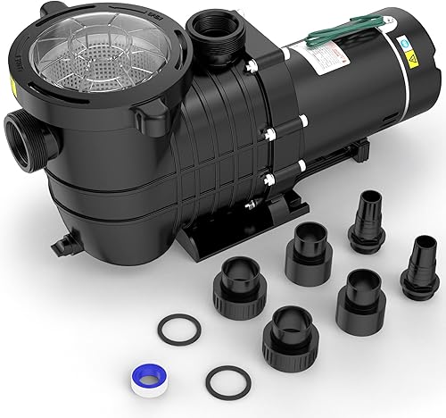 Seeutek Bomba de piscina de 2.0 HP sobre el suelo y en el suelo, potentes bombas de piscina autorecortables de 6900 GPH con cesta de filtro de