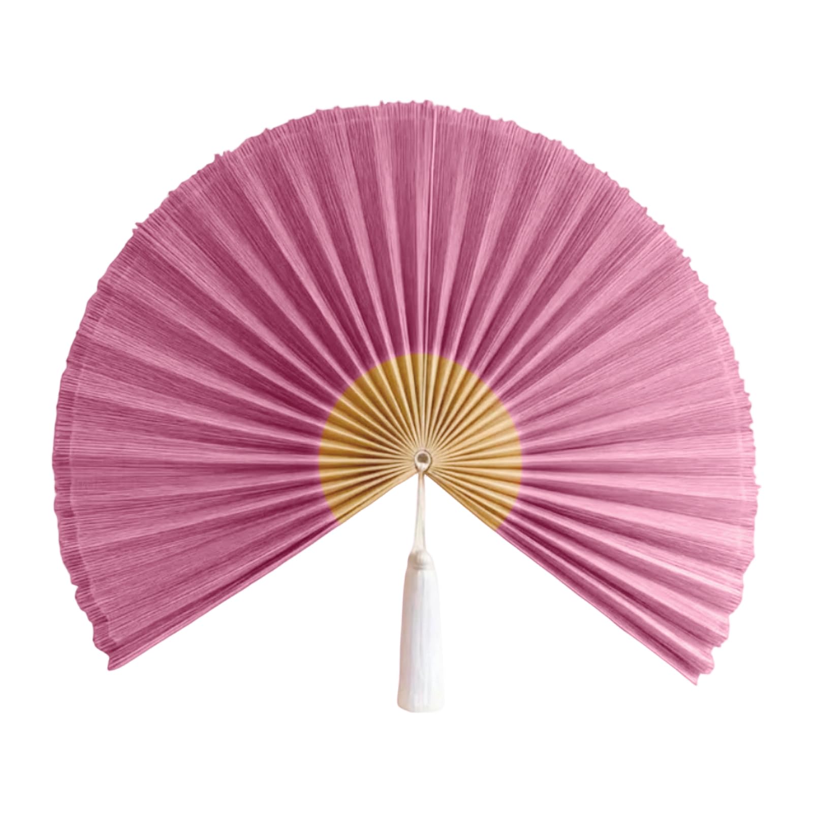 Handwoven Bamboo Wall Fan (Pink)