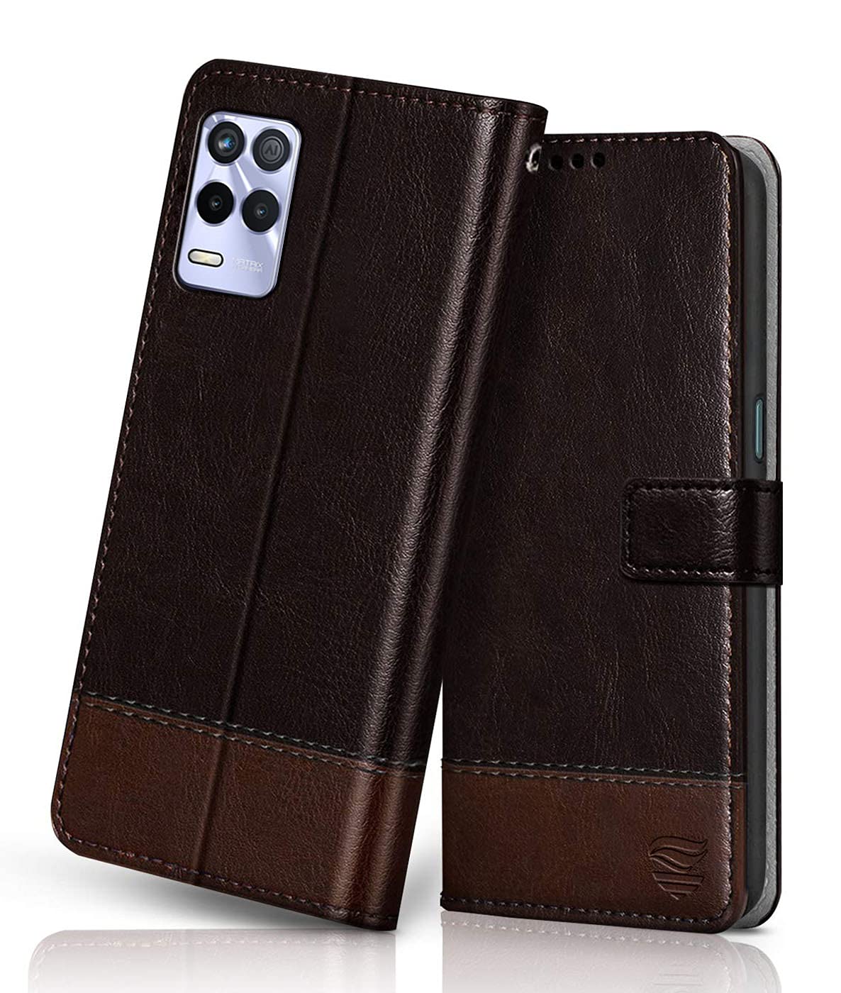 FLIPPED Vegan Leather Flip Case Back Cover for Realme Narzo 30 5G | 9 5G | 8 5G | 8s 5G (Flexible, Shock Proof | Hand Stitched Leather Finish | Card Pockets Wallet & Stand | Coffee with Brown) (B09FXVLXVB) Amazon Price History, Amazon Price Tracker