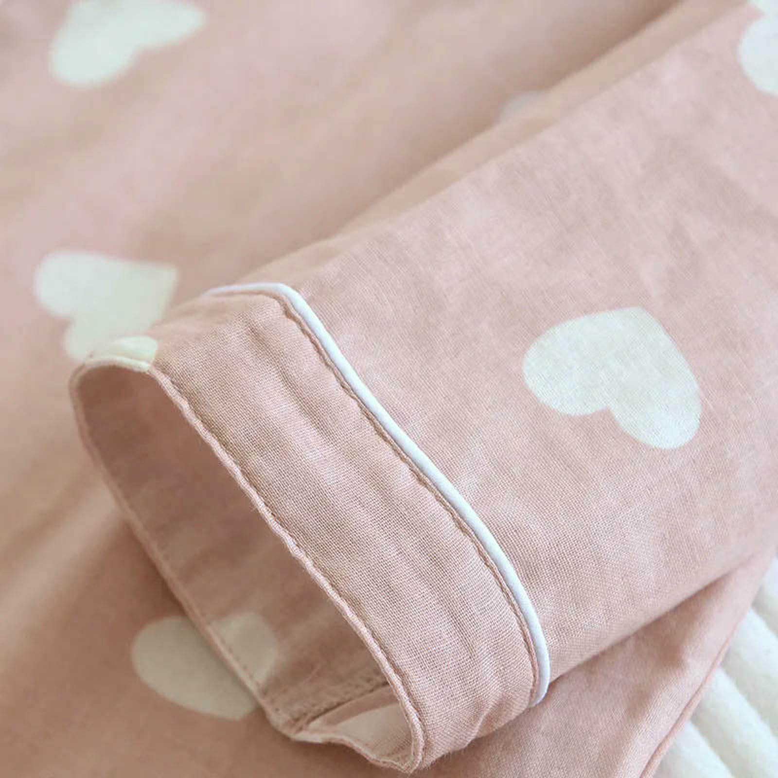 Pigiama Set Primaverile E Autunnale Pantaloni A Maniche Lunghe in Cotone da Donna Due Pezzi Love Lovely Sweet Home Furnishing Set-Bianco-l