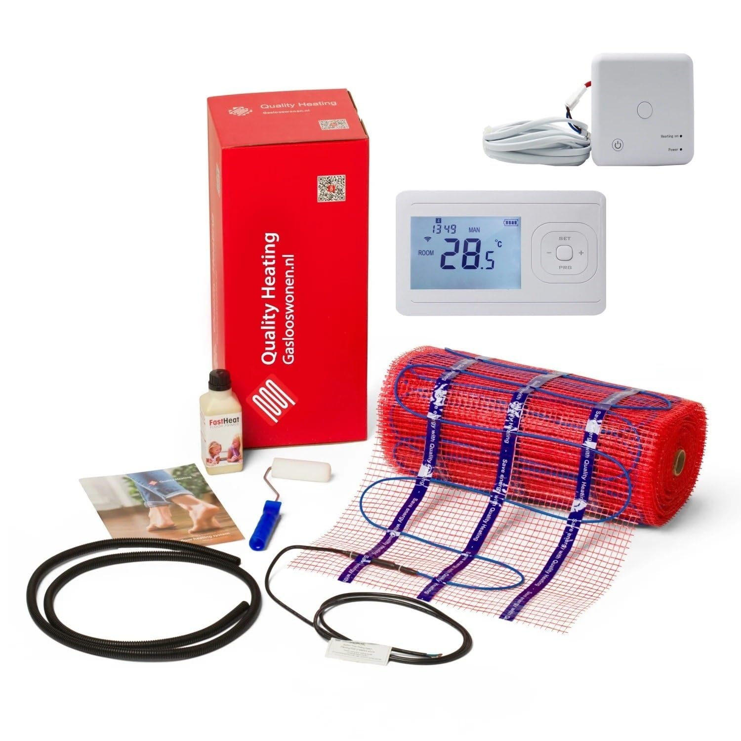Juego de estera de 200 vatios incluyendo termostato Wifi V3 con receptor