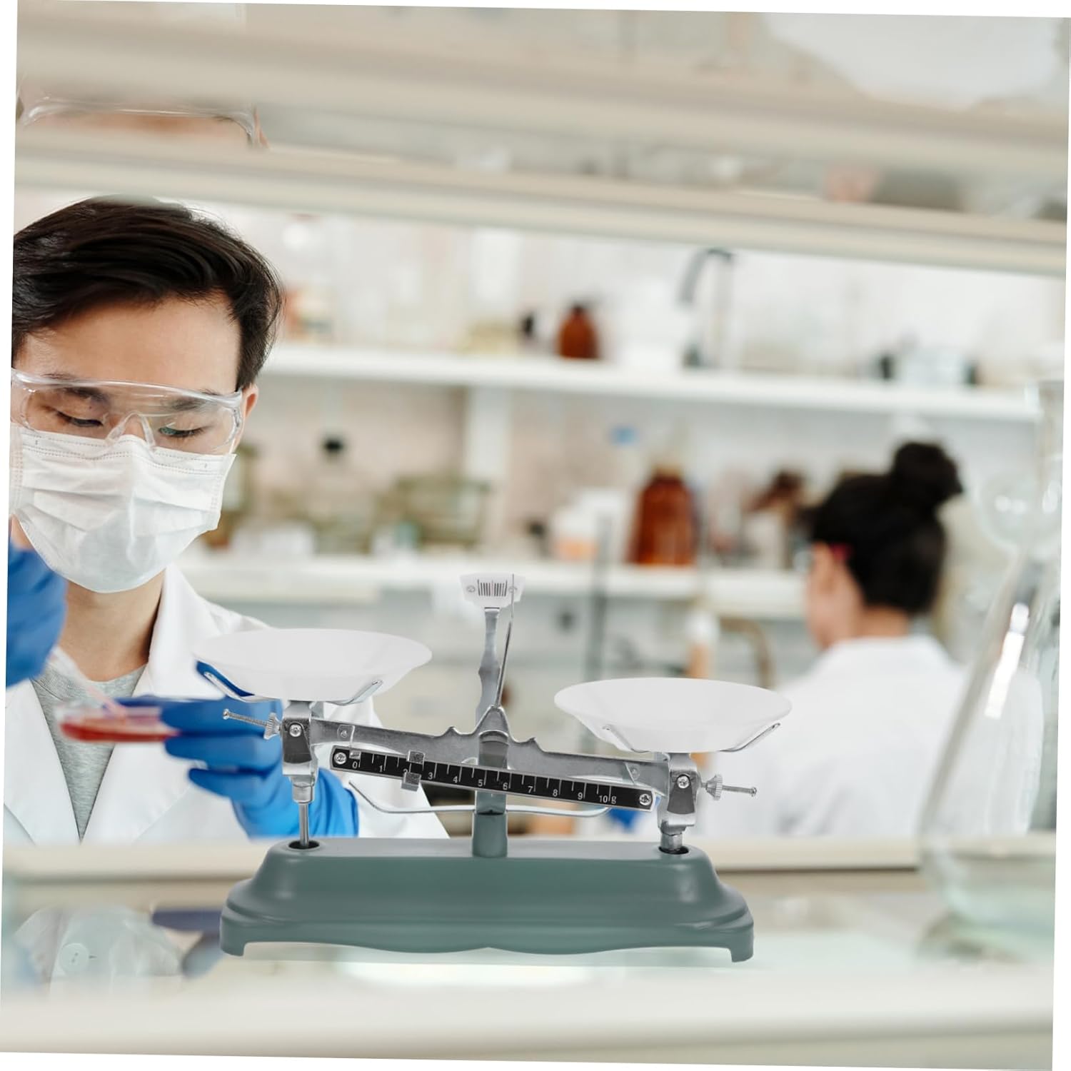 STOBAZA Portable Beam Scale with Weights Compact Laboratory Beam Scale for Classroom Use Educational Science Tool for Boys and Girls and Experiments