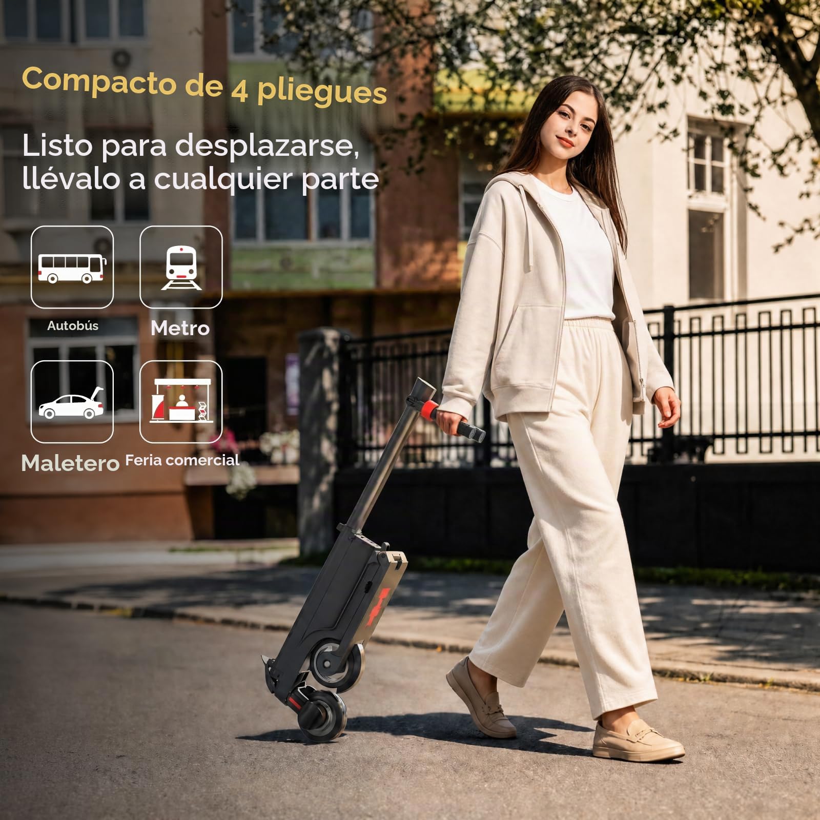 HX X6/X8 Patinete Eléctrico Adulto, Batería Extraíble, Motor 350W, Ruedas 5.5/10", Velocidad 25 km/h, Autonomía 15-40 km, Doble Freno, App, Scooter Eléctrico Plegable Urbano