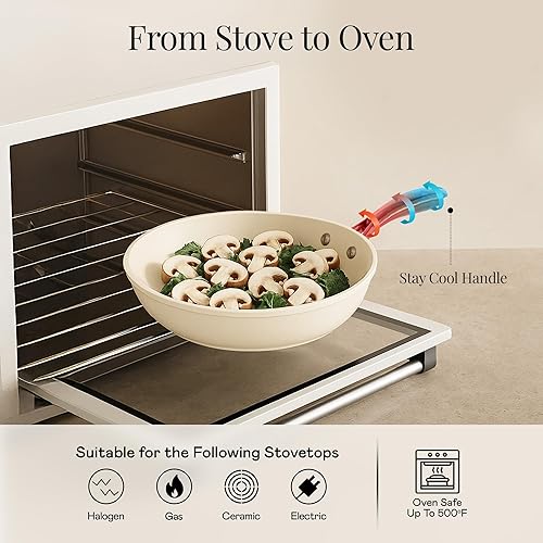 Miniatura 6 de GOTHAM STEEL Sartenes antiadherentes de 10 pulgadas, sartenes de cerámica antiadherentes, sartén de cerámica no tóxica para cocinar, apto para