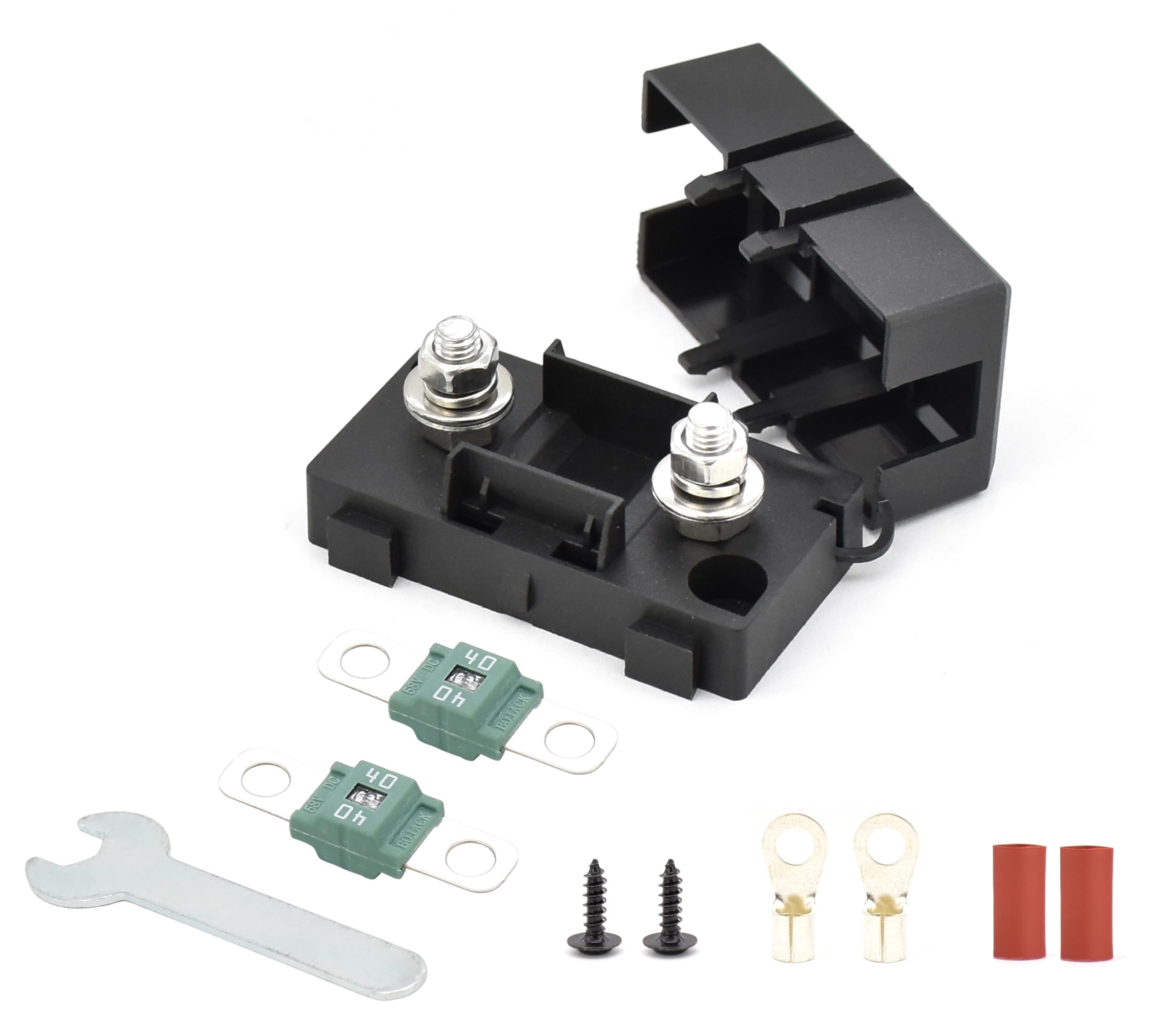Fit4Less Midi ANS-H Bolt down Fuse Hoder with 2X 40A spare fuses, terminals, shrinking tubes