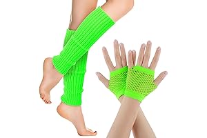 80's Leg Warmers and Fishnet Gloves Set for Party Wear