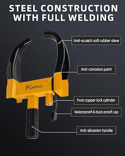 Miniatura 10 de KNFRXO Bloqueo de neumático ajustable de seguridad para remolques, antirrobo, para remolques, automóvil, SUV, barco, motocicleta, carrito de golf,