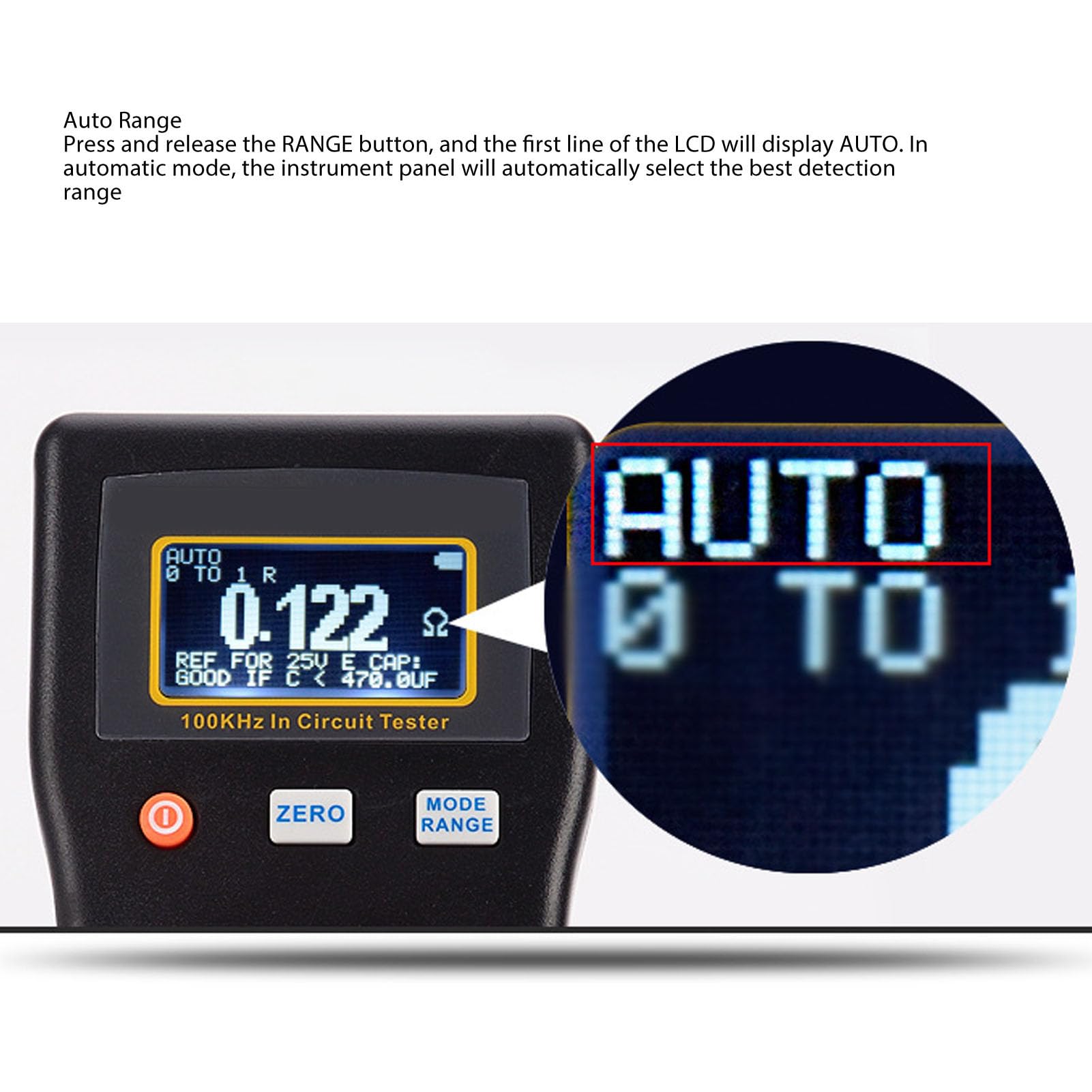 Generic Cyfrowy Miernik Pojemności Szybki Pomiar Tester Wyświetlacza LCD Elementów Obwodów, Rezystancja Wewnętrzna 0-100R, Zasilany Bateriami AA