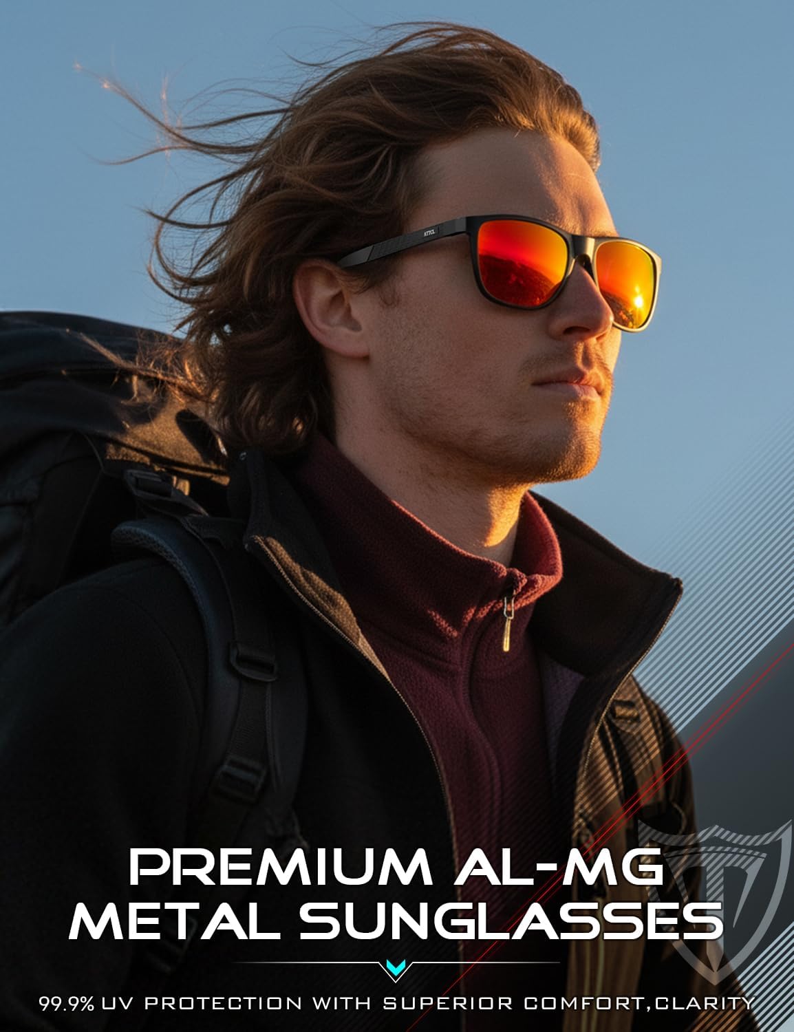 ATTCL Polarized Sunglasses Men for Driving: UV400 Protection Lightweight AL-MG Metal Rectangular Sun glasses Hiking Travel - Image 2