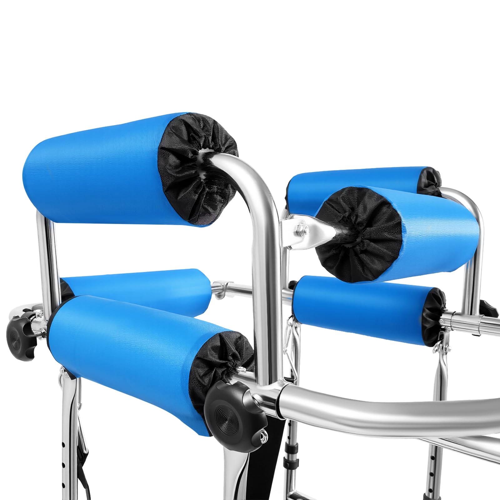 Andador para personas mayores, marco de rehabilitación hemiplejía con 10 niveles ajustables, altura de 5 niveles de ancho, andador para adultos, 8 ruedas con frenos, para personas de 150-180 cm