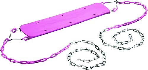 Miniatura 5 de Asiento Swingset para principiantes con cadenas, 6 colores, capacidad de 115 libras, cadena chapada en zinc de 58 pulgadas con revestimiento de