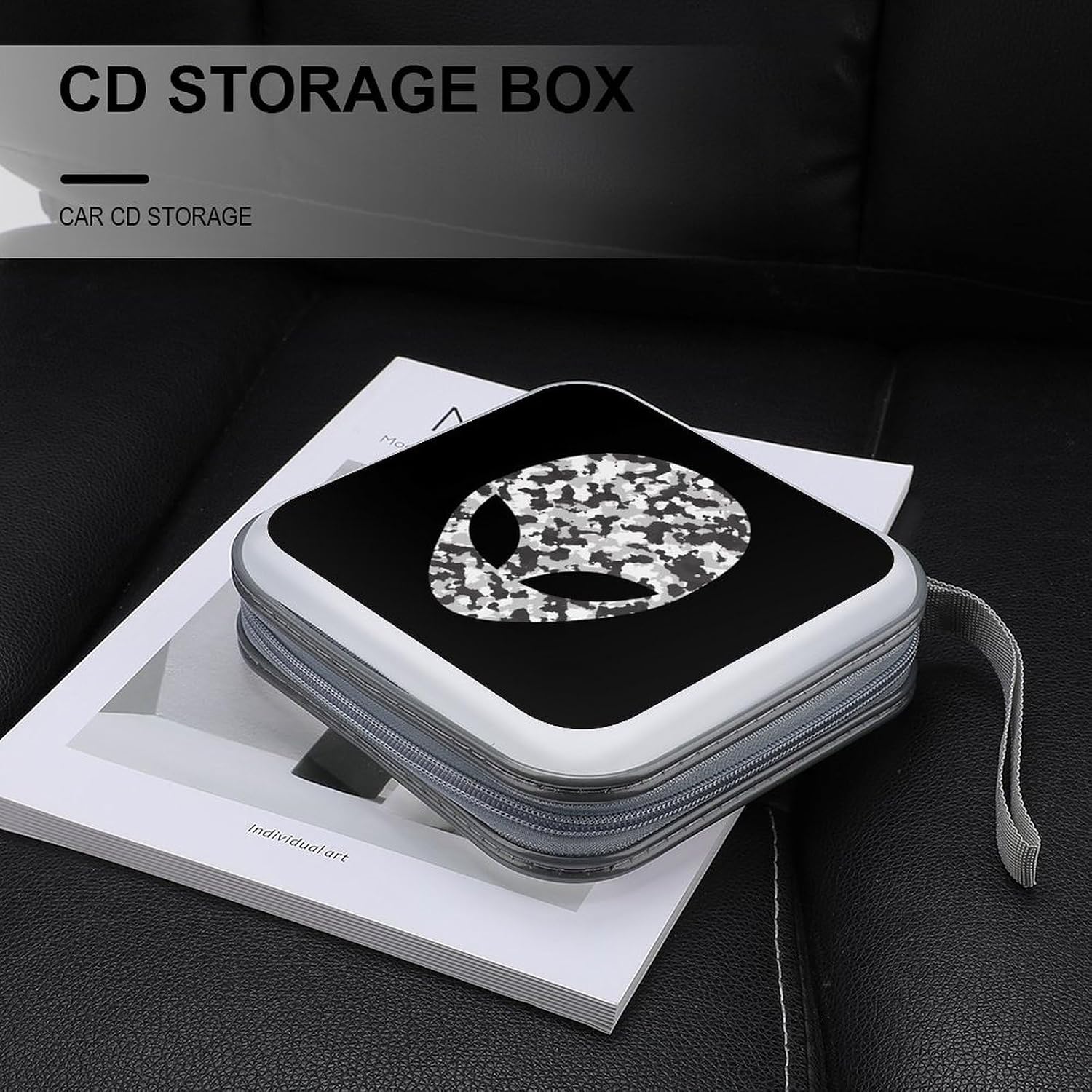 Camouflage Aliens CD Case Portable DVD Storage Box CD Wallet Holder Binder Organizer for Car Home