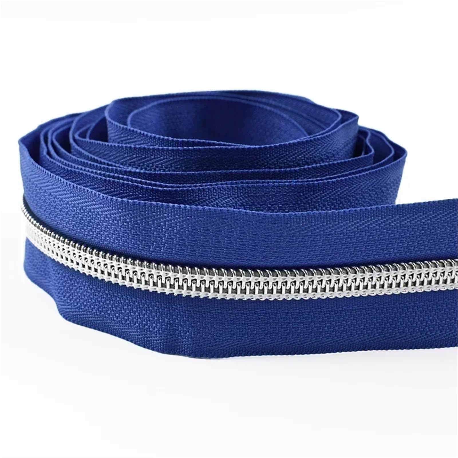 Two Way Zipper 2pc Silver 5# Nylon Zipper Tapes 1-5M Zippers Continuous Zip Roll Garment Repair Closure Zips Sewing Accessories(Color25,2Meters)
