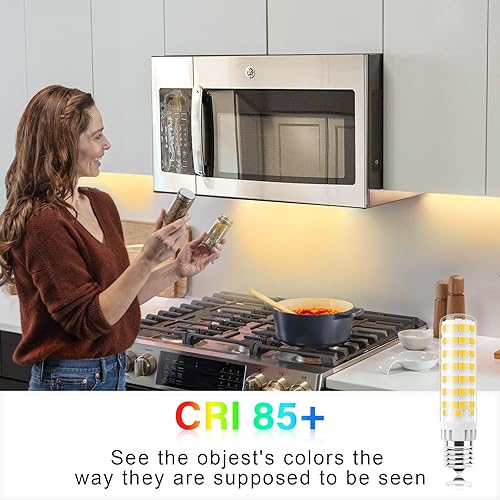 Miniatura 4 de TAIYALOO Bombilla LED E17 regulable, bombilla de horno microondas de 10 W, blanco cálido 3000 K, bombilla halógena de 100 W de repuesto para estufa,