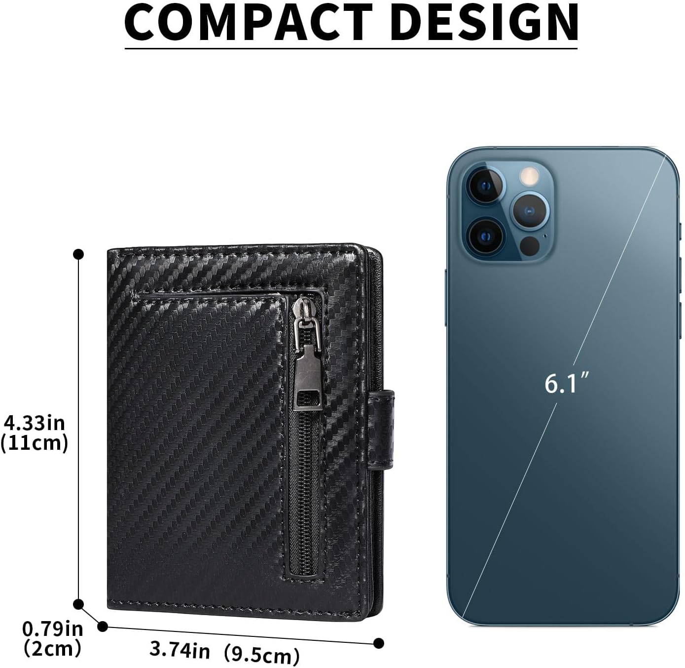 GAEKEAO Vegan Leather Wallet for Men Bifold Slim Men's Wallets with Zipper Change Pocket Card Holder RFID Blocking Purse - Image 4