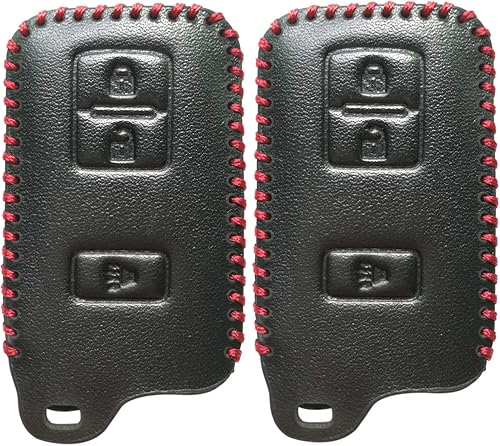 2 piezas Coolbestda funda protectora de cuero inteligente para llave de 3 botones, guante para llave de entrada sin llave para Toyota Tacoma Land