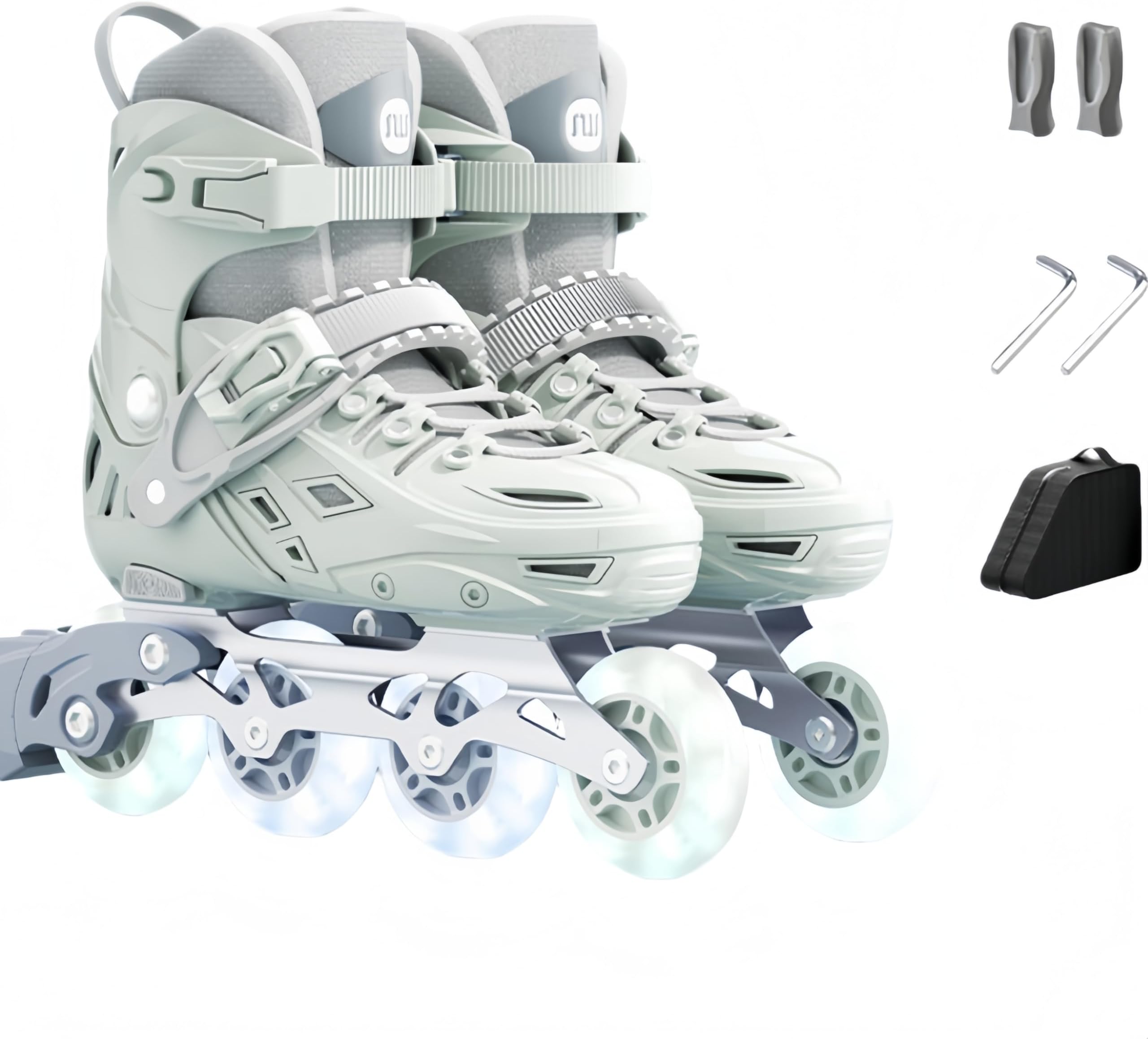 DAYONG Inline Skating Shoes for Kids, Adjustable Roller Skates, with 8 Light Up Wheels Thicken Shoe Shell, Dual Mode Rollerblades for Beginners, Kids, Adult.