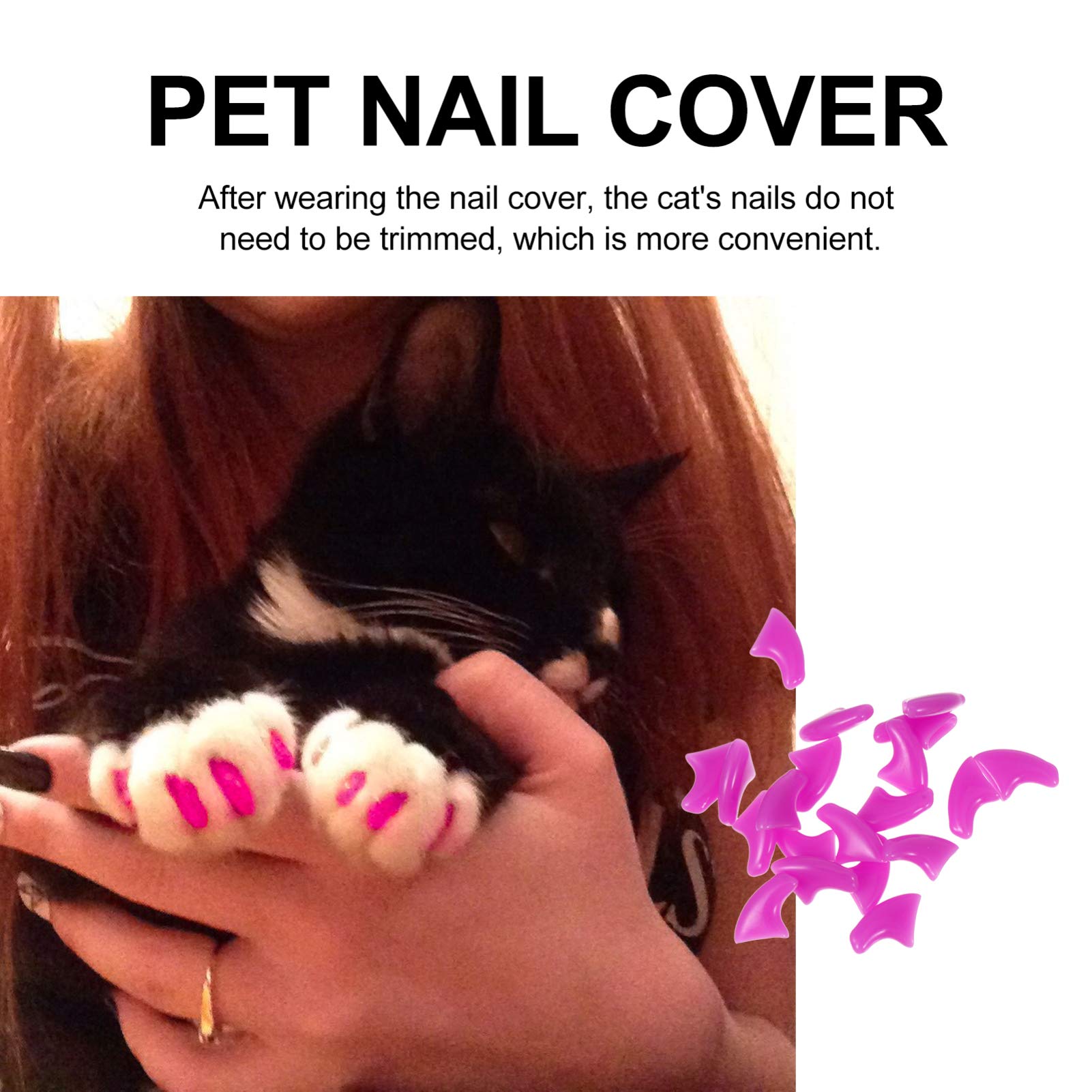 FOMIYES 480 Pièces Ensemble D'ongles pour Animaux De Compagnie Griffes De Chat en Caoutchouc Casquette Griffe De Chat Couvre-Griffes De Chat Patte De Chaton Assorti Gel De Silice