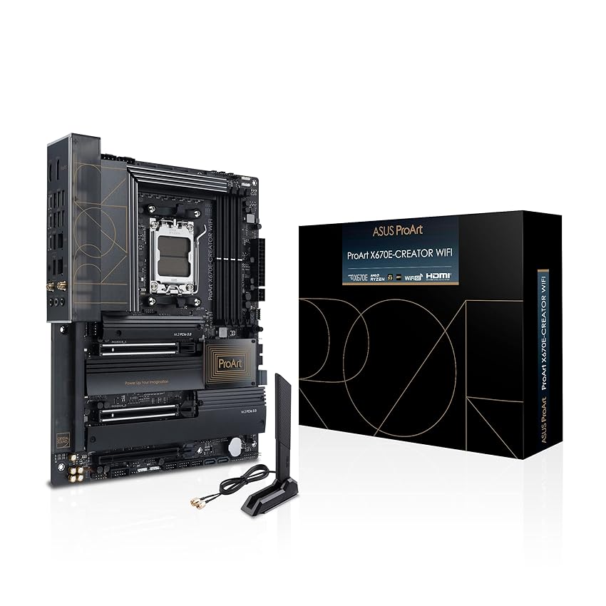 Immagine del prodotto ASUS ProArt X670E-CREATOR WIFI, Scheda Madre ATX, AMD X670, AMD AM5, DDR5, PCI 5.0, Intel 2.5Gb e Marvell AQtion 10Gb (802.11ax), Realtek 7.1 Surround, 3xM.2, 6xSATA 6GB/s, Nero