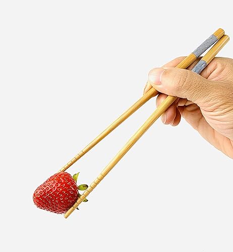 Miniatura 3 de JapanBargain 3671, palillos de bambú reutilizables japoneses chinos coreanos, palillos de madera, palillos para el cabello, 5 pares de regalo, aptos