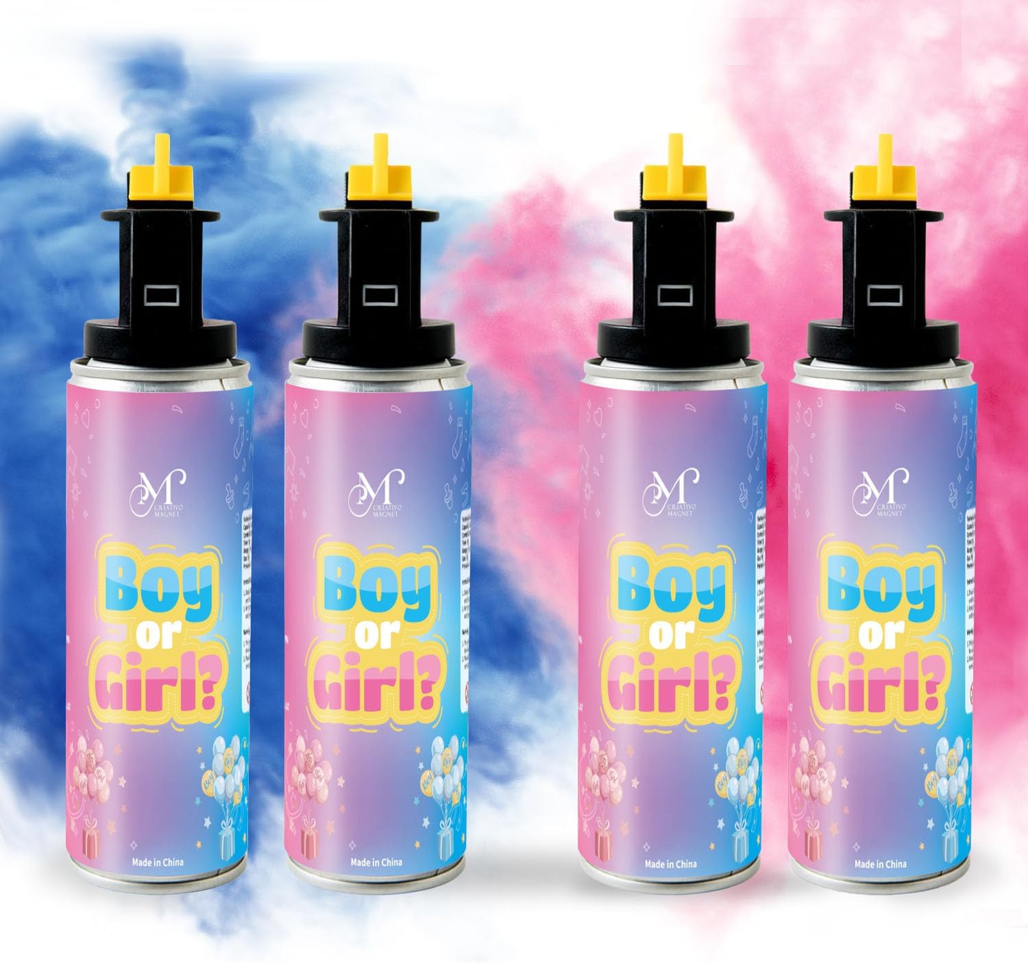 Gender reveal Fire Extinguisher, 100% Biodegradable Blue smoke, Baby boy Reveal Party Decorations, Ideal for Exciting Baby Shower (BLUE, Two Bottles)