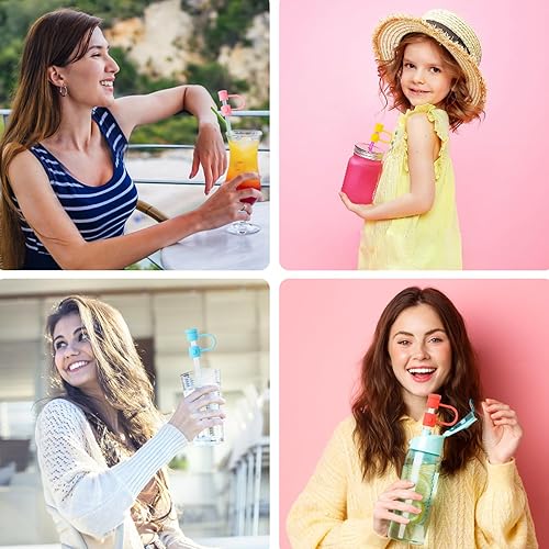 Miniatura 6 de 50 fundas de silicona para popotes, fundas reutilizables de 0.315 pulgadas, tapas de pajita, tapas de paja a prueba de polvo, accesorios para tapas