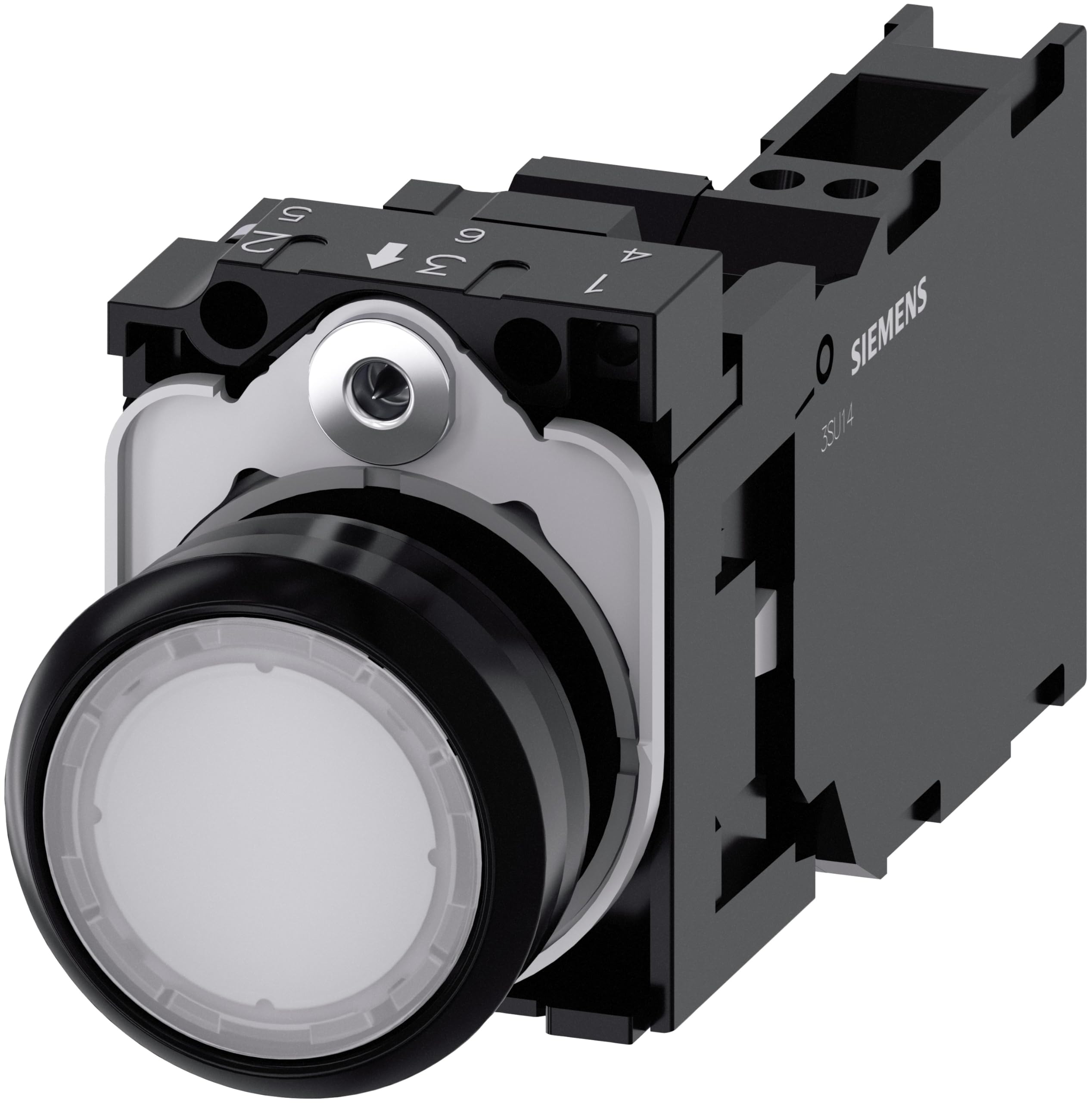 Siemens SIRIUS – Pulsante Bianco Pulsante rasante 1 NA + 1NC modulo LED Molla