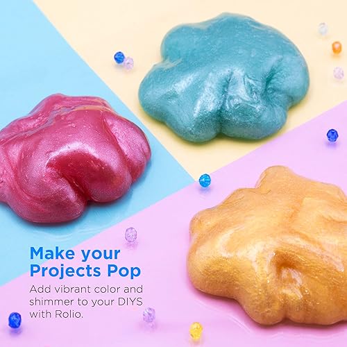 Vista 17 de Rolio - Polvo Mica - 12 tarros de pigmento de color nacarado para pintura, tinte, fabricación de jabón, esmalte de uñas, resina epóxica, fabricación