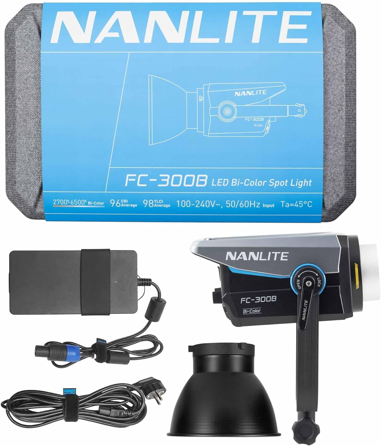 Nanlite FC-300B Bicolor LED Photo and Video Light 350W 2700K-6500K Bluetooth App Control 2.4G 12 Effects