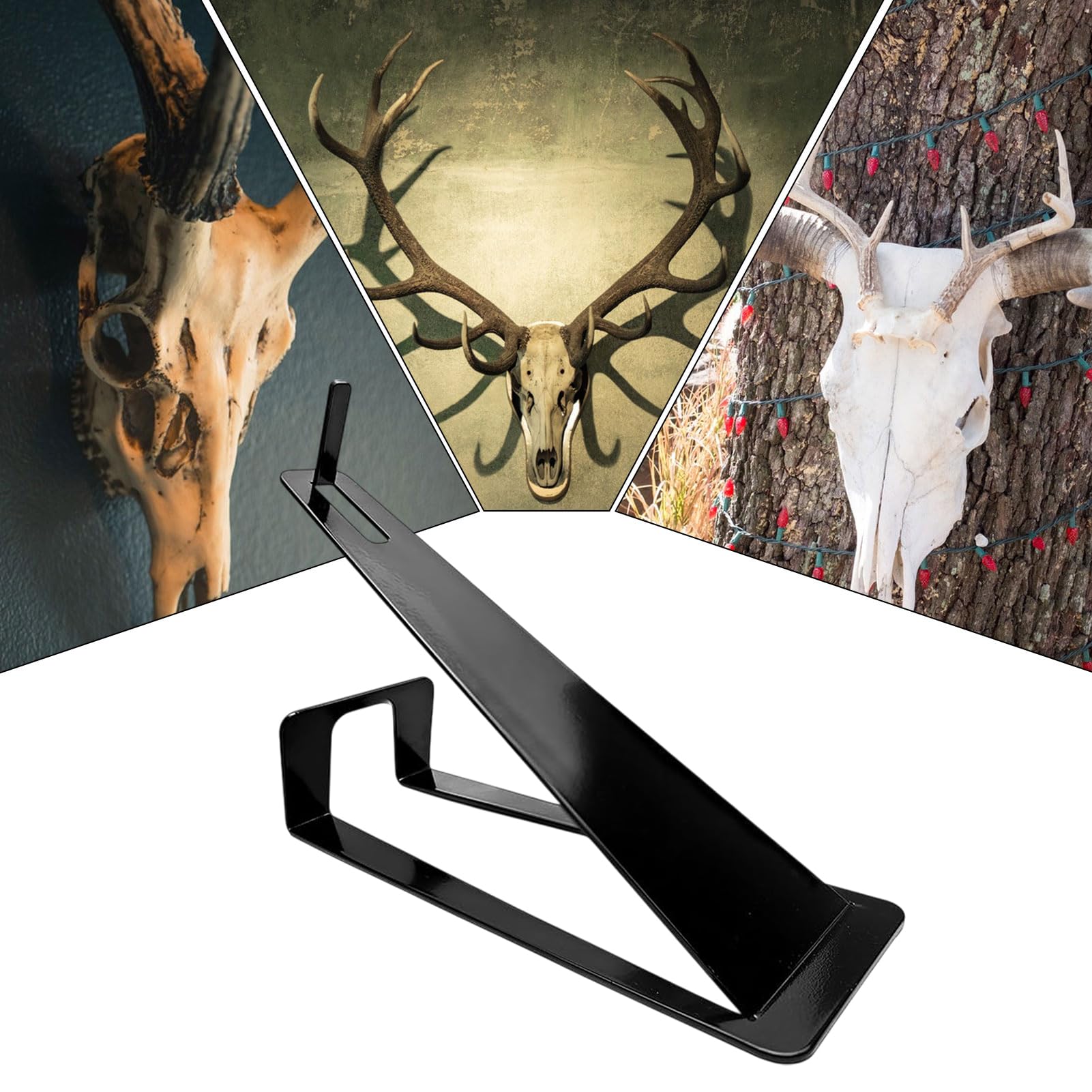 Europäischer Totenkopf-Aufhänger, 3D-Wandhaken, Hirsch-Trophäe, Knochen-Display, 29 x 10 x 21 cm, schnelle Einrichtung und stilvolle Funktionalität, verstellbarer Montageständer für