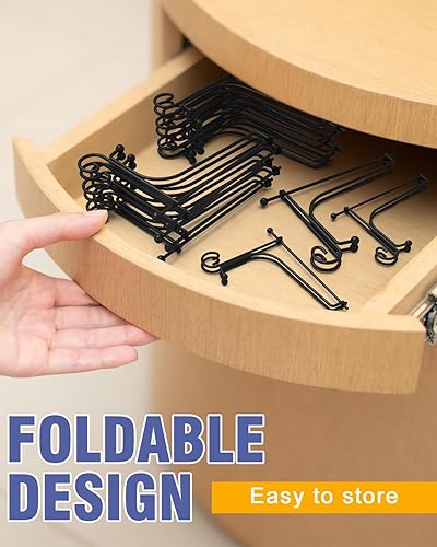 Miniatura 3 de Lzerking Soporte de exhibición de 20 paquetes, soporte plegable de hierro de 6 pulgadas, soporte para fotos para exhibición, caballete negro para