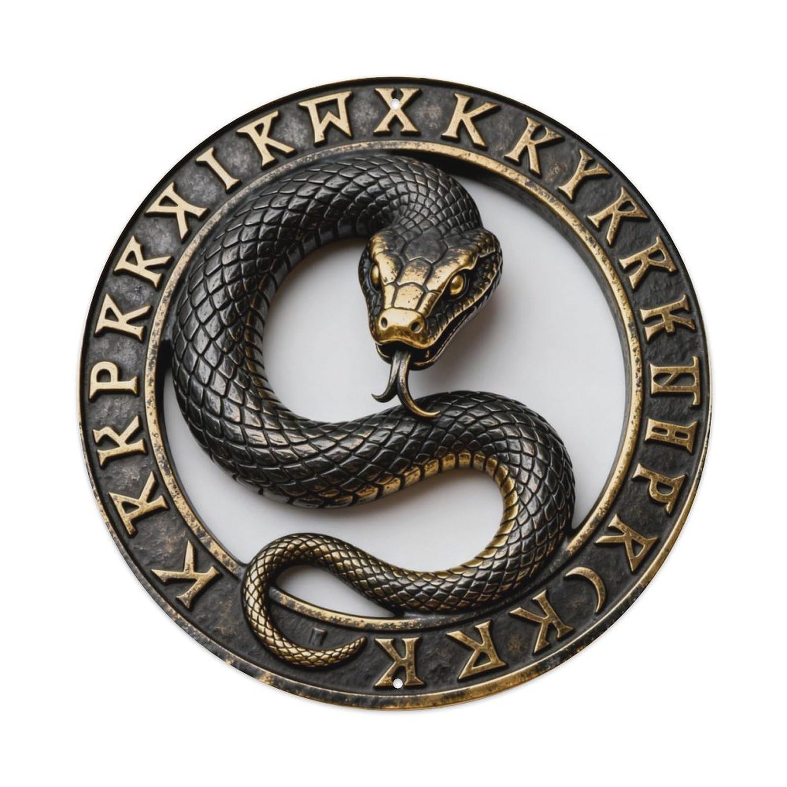 Norse Ouroboros Eternal Circle Metal Tin Sign Plaque