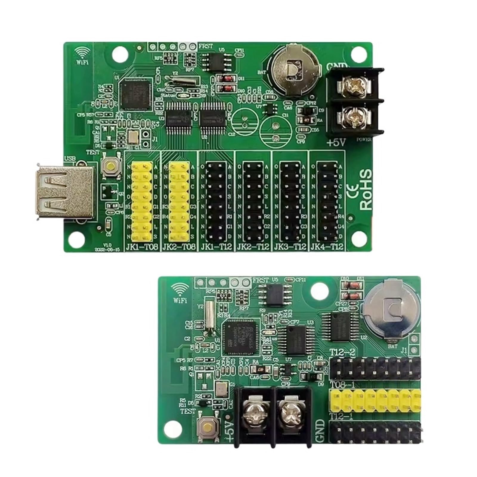 JJKKOZVQF X-32W512 32W1024 X-64W512 64W1024 Wifi LED Control Card P10 F3.75 F5.0 Single Dual Color Moving Sign Led display controller(X-32W512)