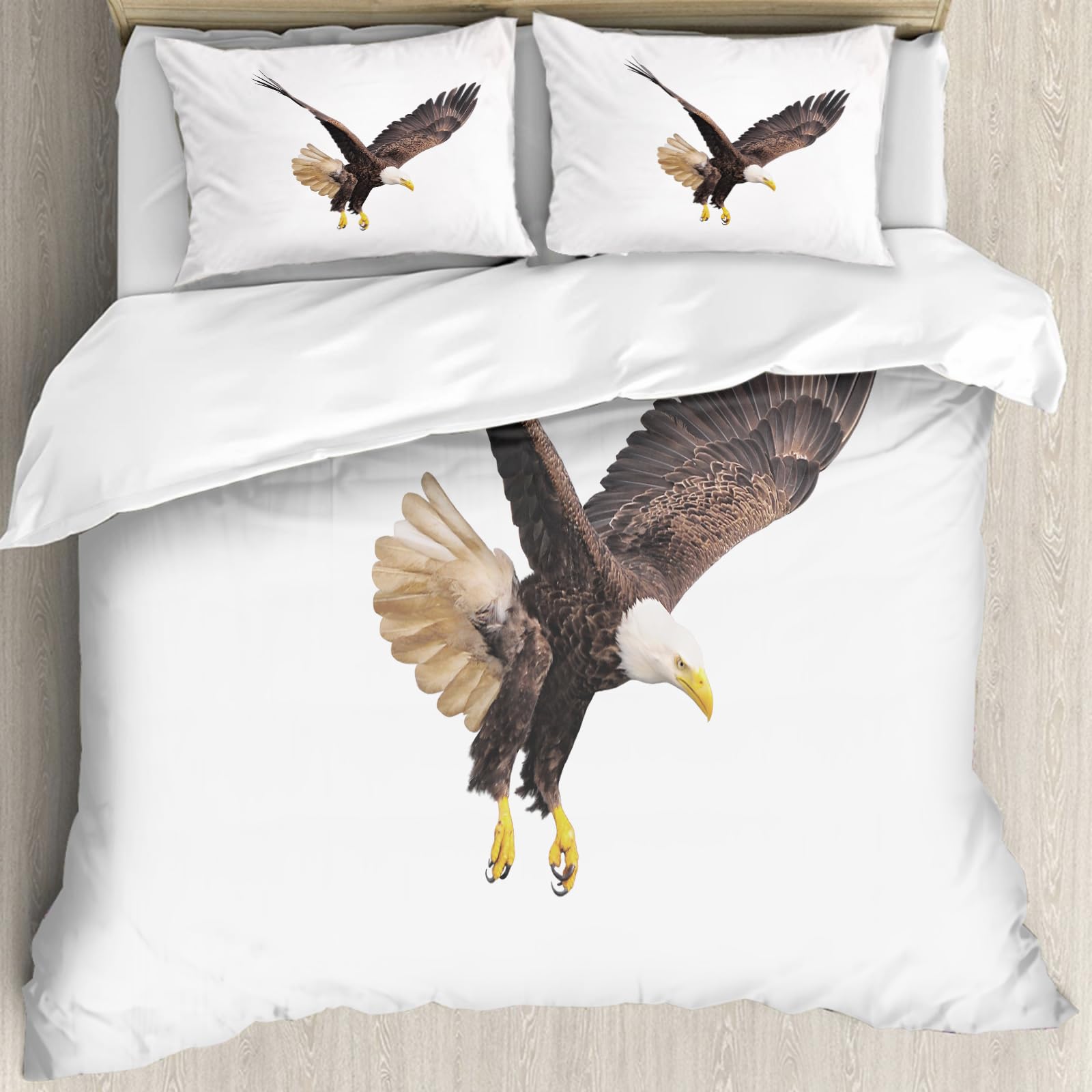 Housse de couette anti-allergique aigle sauvage pour lit king size 228x264 cm