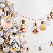 Aurelema 10 LED Snow Globe String Lights 6.56 FT Xmas,White